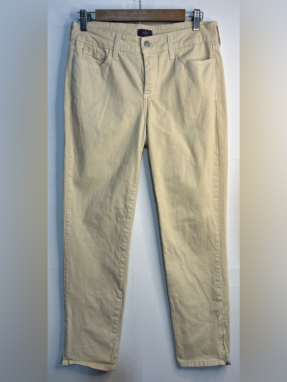 NYDJ Not Your Daughter's Jeans Cream Zip Hem Ankle Jeans Size 4